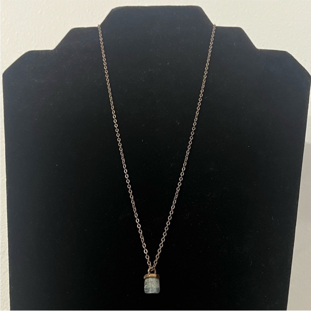 Raw Sapphire Crystal Necklace Electroformed in Copper